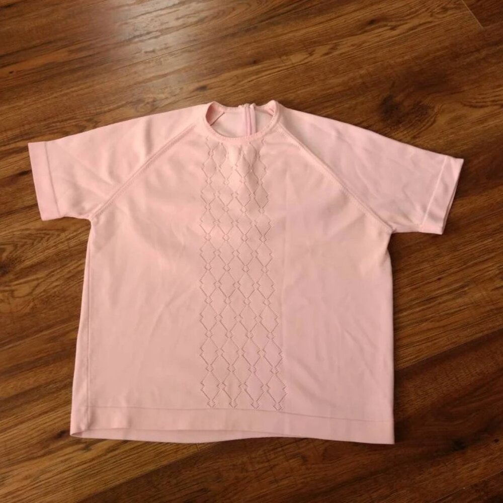 Vintage 60s Pink Top Short Sleeve Pullover 36" Bust Rockabilly